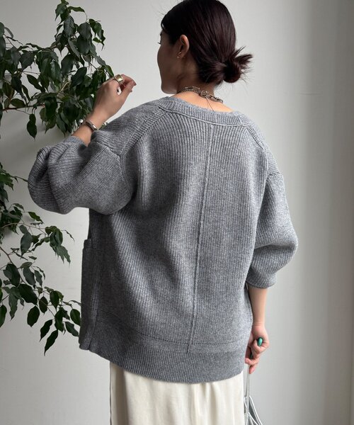 DouDou（ドゥドゥ）の「ジップニットカーディガン（カーディガン/ボレロ・レディース・レッド/グレー/オフホワイト・FREE）」の8枚目の写真