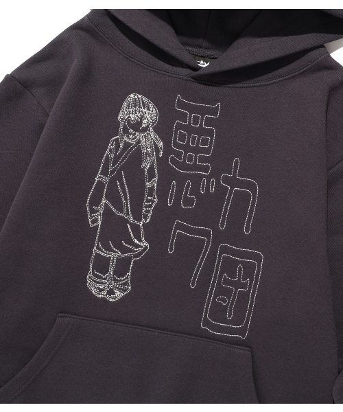 NICE GHOST CLUB(ナイスゴーストクラブ)の「WARUKAWADAN HOODIE_DARK PURPLE(NG2FFUM403A)(パーカー・レディース・ダークパープル・SMALL/MEDIUM/LARGE)」の4枚目の写真