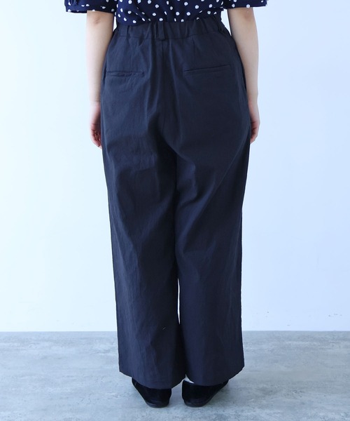 bulle de savon（ビュルデサボン）の「リネン/コットン ナチュラルトリプルワッシャー 2tuck パンツ（その他パンツ・レディース・ブラック/ホワイト・FREE）」の16枚目の写真