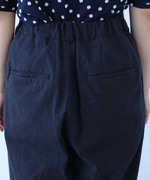 bulle de savon（ビュルデサボン）の「リネン/コットン ナチュラルトリプルワッシャー 2tuck パンツ（その他パンツ・レディース・ブラック/ホワイト・FREE）」の17枚目の写真