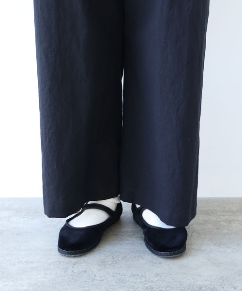 bulle de savon（ビュルデサボン）の「リネン/コットン ナチュラルトリプルワッシャー 2tuck パンツ（その他パンツ・レディース・ブラック/ホワイト・FREE）」の22枚目の写真