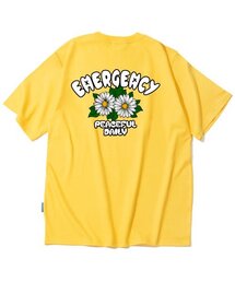 ダブルデイジーフラワーグラフィックTシャツ - イエロー