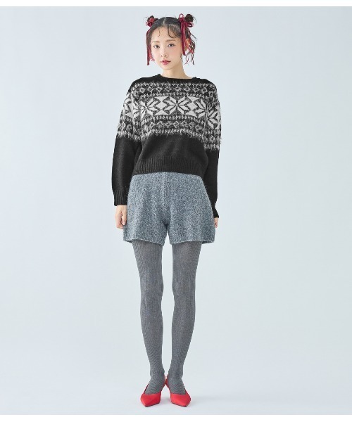 PEACH JOHN（ピーチジョン）の「ノルディック柄ニット（ニット/セーター・レディース・グレー/ブラック・ONE SIZE）」の3枚目の写真