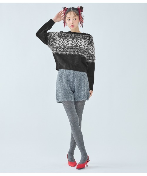 PEACH JOHN（ピーチジョン）の「ノルディック柄ニット（ニット/セーター・レディース・グレー/ブラック・ONE SIZE）」の6枚目の写真