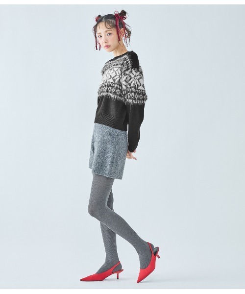 PEACH JOHN（ピーチジョン）の「ノルディック柄ニット（ニット/セーター・レディース・グレー/ブラック・ONE SIZE）」の7枚目の写真