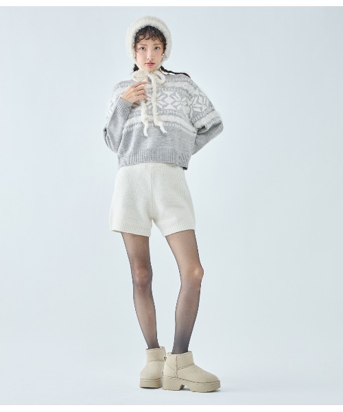 PEACH JOHN（ピーチジョン）の「ノルディック柄ニット（ニット/セーター・レディース・グレー/ブラック・ONE SIZE）」の12枚目の写真