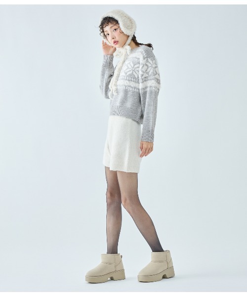 PEACH JOHN（ピーチジョン）の「ノルディック柄ニット（ニット/セーター・レディース・グレー/ブラック・ONE SIZE）」の13枚目の写真