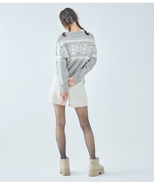 PEACH JOHN（ピーチジョン）の「ノルディック柄ニット（ニット/セーター・レディース・グレー/ブラック・ONE SIZE）」の14枚目の写真