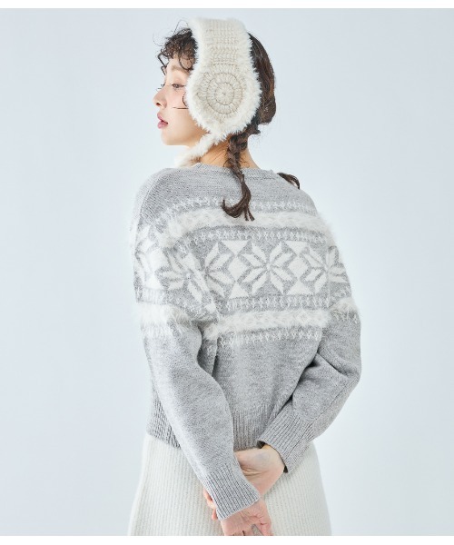 PEACH JOHN（ピーチジョン）の「ノルディック柄ニット（ニット/セーター・レディース・グレー/ブラック・ONE SIZE）」の15枚目の写真
