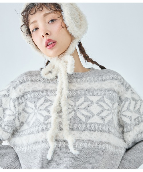 PEACH JOHN（ピーチジョン）の「ノルディック柄ニット（ニット/セーター・レディース・グレー/ブラック・ONE SIZE）」の17枚目の写真