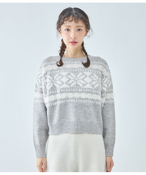 PEACH JOHN（ピーチジョン）の「ノルディック柄ニット（ニット/セーター・レディース・グレー/ブラック・ONE SIZE）」の20枚目の写真