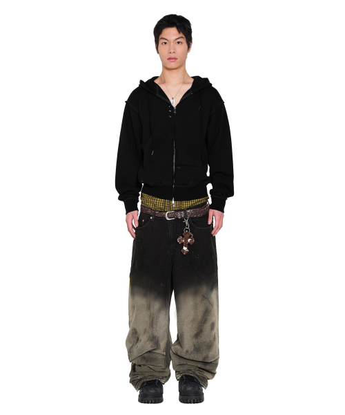AAKAM(アーカム)の「Eyelet Damaged Zip-Up Hoodie (Black)(パーカー・レディース・その他・2/1)」の9枚目の写真