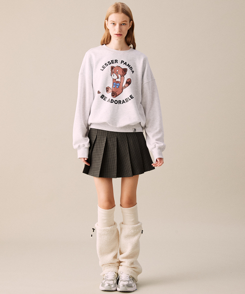 COQUET（コケット）の「[OVER-FIT] BIG-HEADED LESSER PANDA SWEATSHIRT WHITE MELANGE（スウェット・レディース・ホワイト・FREE）」の3枚目の写真