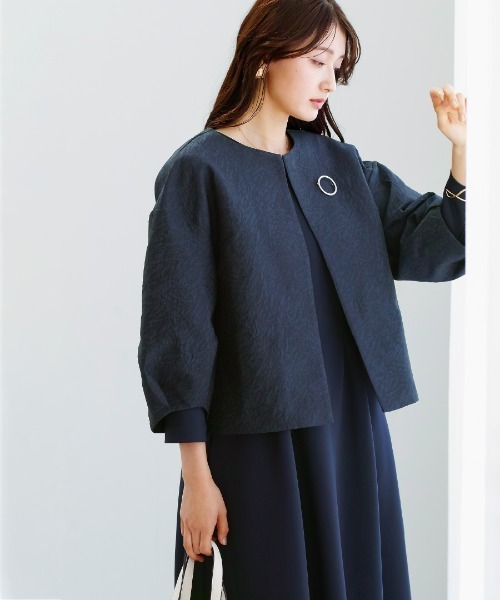 White Collection(ホワイトコレクション)の「【 洗える・ストレッチ 】 スムースダンボール・タックフレアワンピース(ワンピース・レディース・ネイビー/ベージュ・S/L/M)」の18枚目の写真