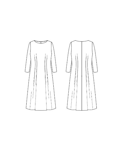 White Collection(ホワイトコレクション)の「【 洗える・ストレッチ 】 スムースダンボール・タックフレアワンピース(ワンピース・レディース・ネイビー/ベージュ・S/L/M)」の8枚目の写真