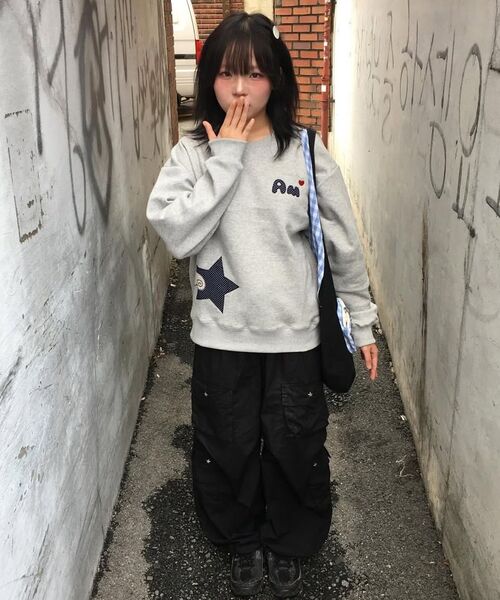 ambler(エムブラー)の「エンジェルオブザスターズ アップリケ刺繍 スウェット AMM1309 (ブラック)(スウェット・レディース・その他・MEDIUM/SMALL)」の7枚目の写真