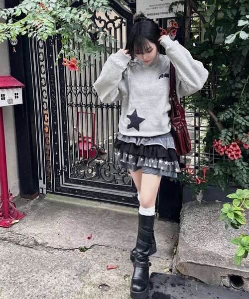 ambler(エムブラー)の「エンジェルオブザスターズ アップリケ刺繍 スウェット AMM1309 (ブラック)(スウェット・レディース・その他・MEDIUM/SMALL)」の6枚目の写真