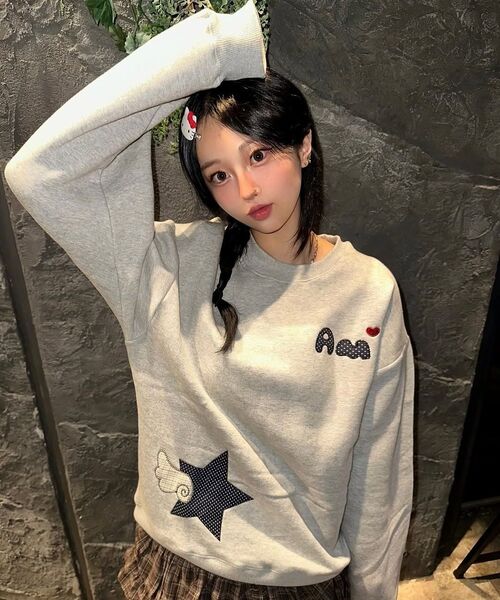 ambler(エムブラー)の「エンジェルオブザスターズ アップリケ刺繍 スウェット AMM1309 (ブラック)(スウェット・レディース・その他・MEDIUM/SMALL)」の5枚目の写真