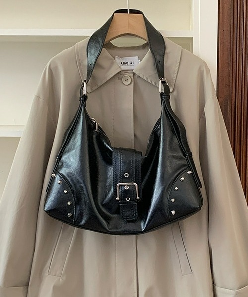 gossip！ロサンゼルス（ゴシップロサンゼルス）の「Y2Kガーリー大容量2WAYレトロショルダーバッグ（A5対応/斜めがけOK）（ショルダーバッグ・レディース・ブラック/ブラウン・FREE）」の8枚目の写真