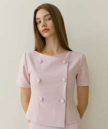 REORG（リオルグ）の「RE-BOAT NECK HALF BLOUSE LAVENDER PINK（シャツ/ブラウス）」