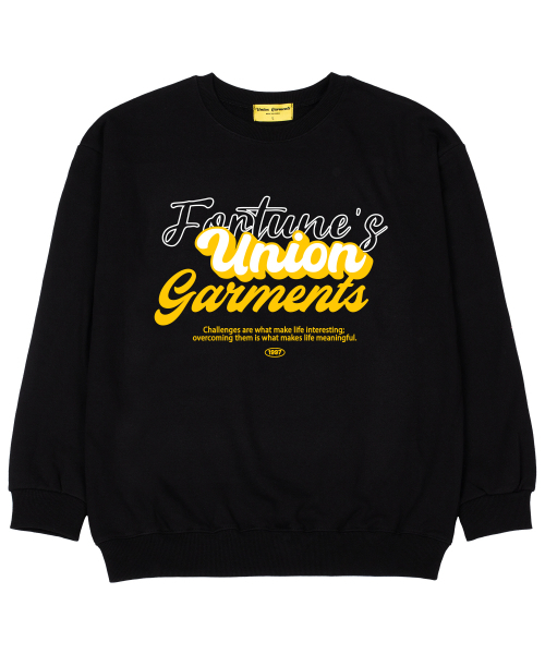 Union Garments(ユニオンガーメンツ)の「チェリンジガーメンツ 裏毛 オーバーサイズ スウェットTシャツ ブラック(スウェット・レディース・その他・MEDIUM/LARGE/X-LARGE/XX-LARGE)」の1枚目の写真