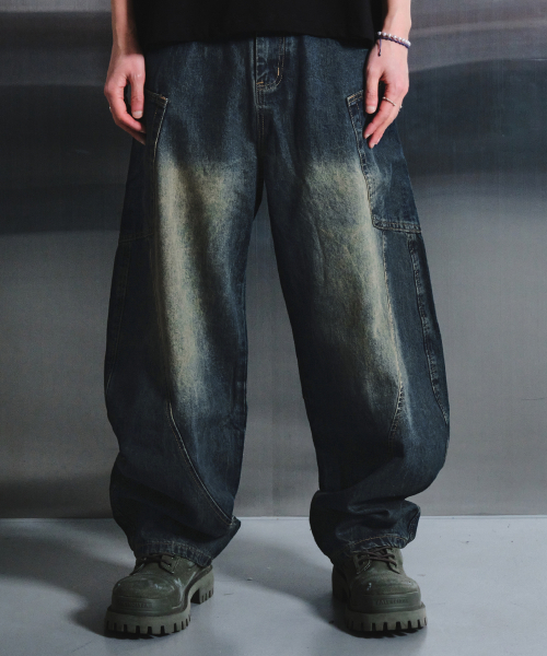 DWSE（ディーダブリューエスイー）の「カーブドポケットデニムワイドパンツ（ウォッシュドブルー）（デニムパンツ・メンズ・その他・SMALL/MEDIUM/LARGE/X-LARGE/X-SMALL）」の8枚目の写真