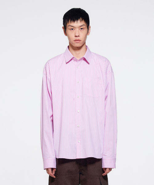 ERA（エラ）の「ユニセックス ERA クラシックシャツ - ピンクストライプ（シャツ/ブラウス・レディース・その他・SMALL/MEDIUM/LARGE）」の7枚目の写真