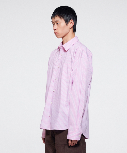 ERA（エラ）の「ユニセックス ERA クラシックシャツ - ピンクストライプ（シャツ/ブラウス・レディース・その他・SMALL/MEDIUM/LARGE）」の8枚目の写真