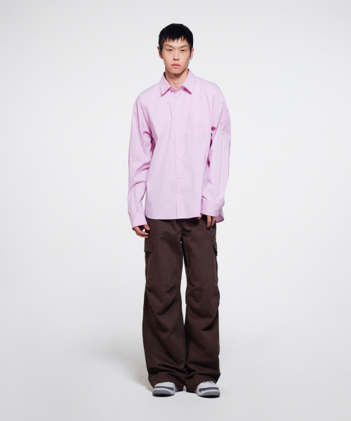 ERA（エラ）の「ユニセックス ERA クラシックシャツ - ピンクストライプ（シャツ/ブラウス・レディース・その他・SMALL/MEDIUM/LARGE）」の11枚目の写真