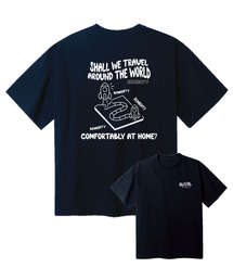 ブロマーブルオーバーサイズ半袖Tシャツ[ネイビー]