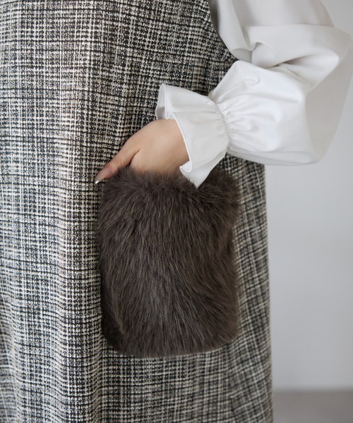 Neige(ネージュ)の「リュクスファーポケットツイードワンピース(ワンピース・レディース・ブラック/ベージュ・ONE SIZE)」の20枚目の写真
