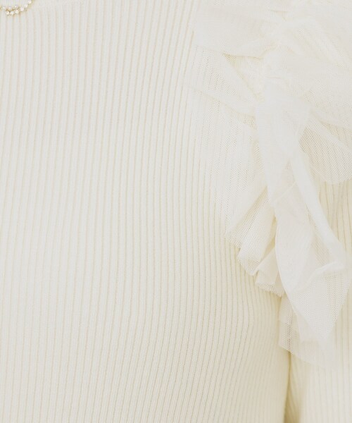 index（インデックス）の「ショルダーチュールフリルハイネックニット【洗濯機OK/抗ピル】（ニット/セーター・レディース・ベビーピンク/オフホワイト/チャコールグレー・36/38/40/42）」の22枚目の写真