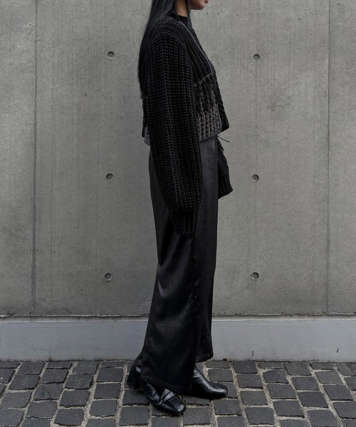 &g'aime(アンジェム)の「【&g'aime 】編地MIXフリンジニット Mixed Knit Fringe Pullover(ニット/セーター・レディース・ブラック/チャコールグレー/ブラウン・FREE)」の12枚目の写真