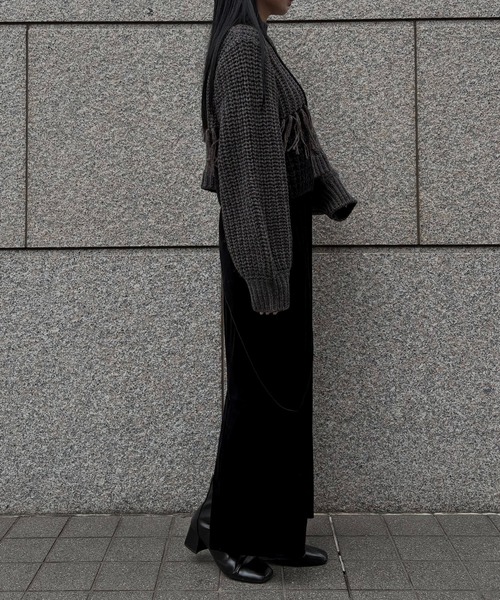 &g'aime(アンジェム)の「【&g'aime 】編地MIXフリンジニット Mixed Knit Fringe Pullover(ニット/セーター・レディース・ブラック/チャコールグレー/ブラウン・FREE)」の22枚目の写真