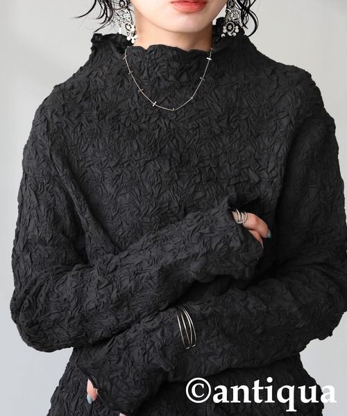antiqua(アンティカ)の「シャーリング トップス(その他トップス・レディース・ブラック/ホワイト・ONESIZE)」の14枚目の写真