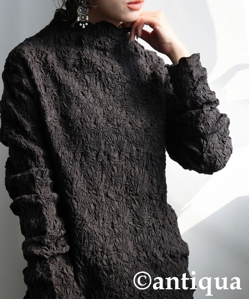 antiqua(アンティカ)の「シャーリング トップス(その他トップス・レディース・ブラック/ホワイト・ONESIZE)」の5枚目の写真