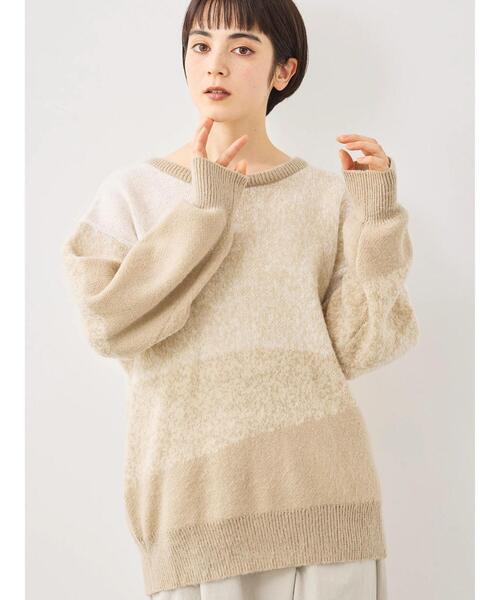 SM2(エスエムツー)の「グラデーションニットプルオーバー(ニット/セーター・レディース・ネイビー/ベージュ/ブラウン・F)」の2枚目の写真