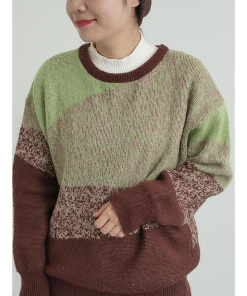 SM2(エスエムツー)の「グラデーションニットプルオーバー(ニット/セーター・レディース・ネイビー/ベージュ/ブラウン・F)」の14枚目の写真