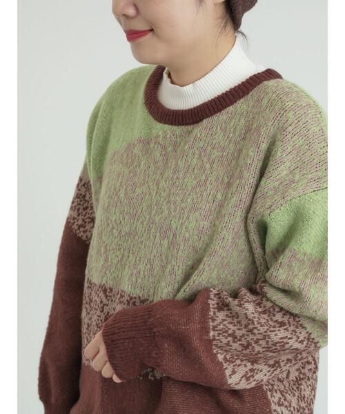 SM2(エスエムツー)の「グラデーションニットプルオーバー(ニット/セーター・レディース・ネイビー/ベージュ/ブラウン・F)」の15枚目の写真