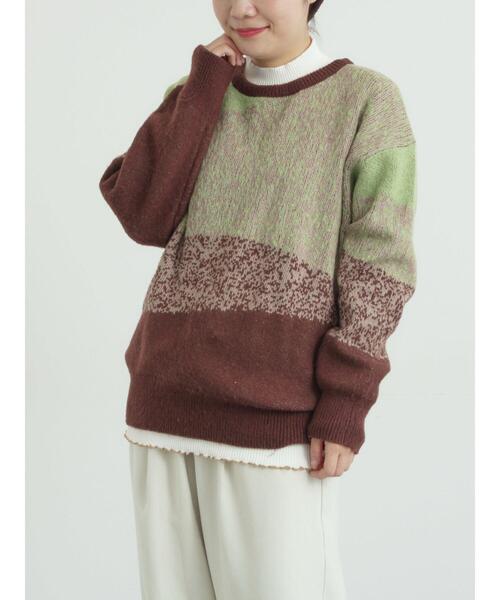 SM2(エスエムツー)の「グラデーションニットプルオーバー(ニット/セーター・レディース・ネイビー/ベージュ/ブラウン・F)」の16枚目の写真