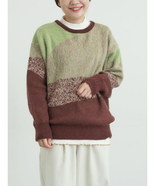 SM2(エスエムツー)の「グラデーションニットプルオーバー(ニット/セーター・レディース・ネイビー/ベージュ/ブラウン・F)」の17枚目の写真