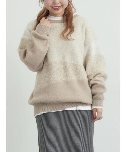 SM2(エスエムツー)の「グラデーションニットプルオーバー(ニット/セーター・レディース・ネイビー/ベージュ/ブラウン・F)」の21枚目の写真