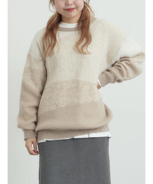 SM2(エスエムツー)の「グラデーションニットプルオーバー(ニット/セーター・レディース・ネイビー/ベージュ/ブラウン・F)」の22枚目の写真