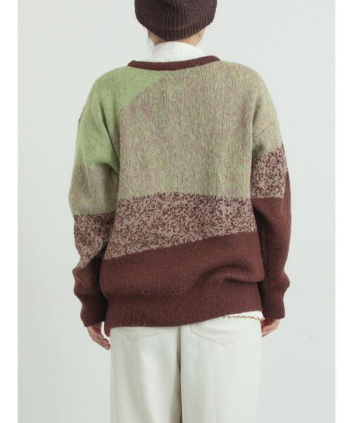 SM2（エスエムツー）の「グラデーションニットプルオーバー（ニット/セーター・レディース・ネイビー/ベージュ/ブラウン・F）」の7枚目の写真