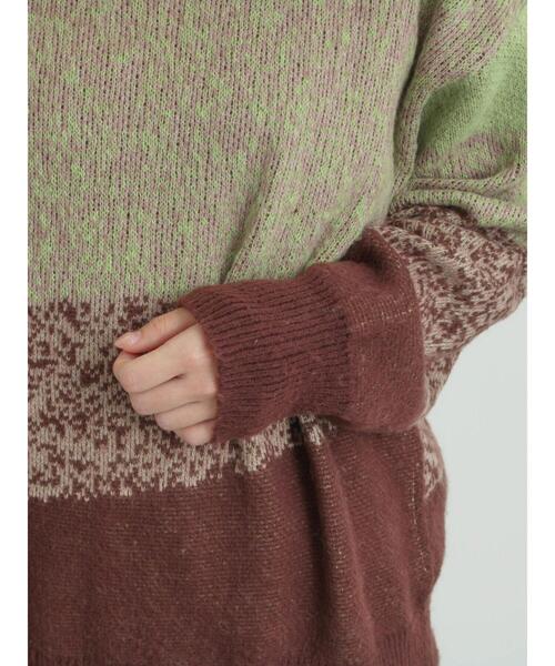 SM2（エスエムツー）の「グラデーションニットプルオーバー（ニット/セーター・レディース・ネイビー/ベージュ/ブラウン・F）」の10枚目の写真