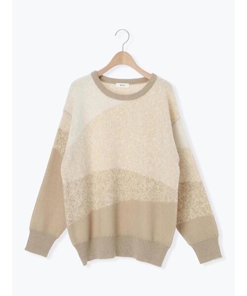 SM2（エスエムツー）の「グラデーションニットプルオーバー（ニット/セーター・レディース・ネイビー/ベージュ/ブラウン・F）」の13枚目の写真