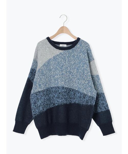 SM2（エスエムツー）の「グラデーションニットプルオーバー（ニット/セーター・レディース・ネイビー/ベージュ/ブラウン・F）」の14枚目の写真