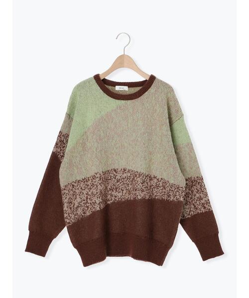 SM2（エスエムツー）の「グラデーションニットプルオーバー（ニット/セーター・レディース・ネイビー/ベージュ/ブラウン・F）」の15枚目の写真