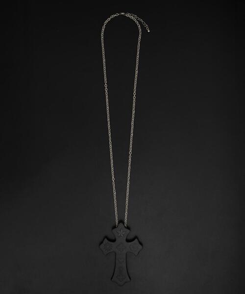 WEGO(ウィゴー)の「WEGO/PUエンボスロゴクロスネックレス(ネックレス・メンズ・ブラック/ブラウン/ホワイト・FREE)」の3枚目の写真