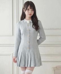 Suyunn（スユン）の「ローズリボン&フリル付きラメツイードワンピース（ワンピース）」